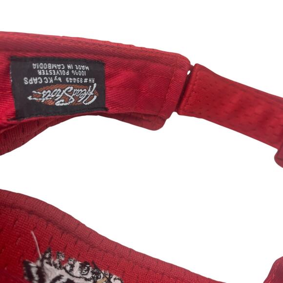 Cerveza Dos Equis Visor Hat Mens One Size Adjustable Promo Beer Logo Mesh Red - Picture 3 of 7